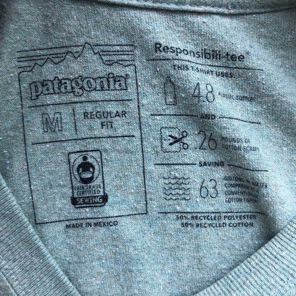Patagonia Sage Green Responsibil-tee Graphic T-Shirt Medium - Picture 6 of 6